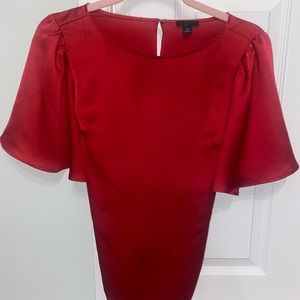 Red satin top